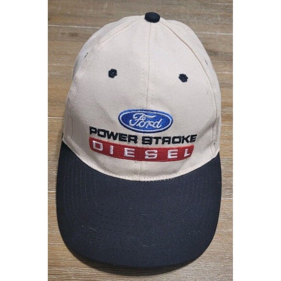 Ford Power Stroke Diesel Beige Black Hat Cap Trucks F250 F350 7.3 6.0 6.7 - Picture 1 of 6